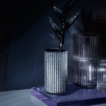 Vase Radiance H 15 cm de Lyngby Porcelæn en bleu