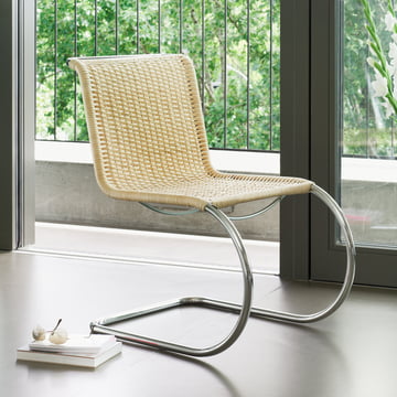 S 533 R chaise, structure chromée / osier de Thonet