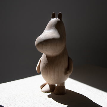 Moomintroll figurine en bois, chêne naturel de boyhood