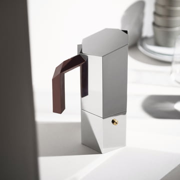 Alessi - Menhir Cafetière espresso, argent / bourgogne