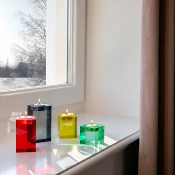 Porte-bougies en bloc de verre de Remember