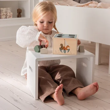 Sebra - Tabouret marchepied pour enfants, H 24 cm, blanc