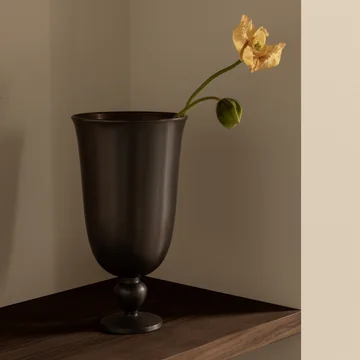 Audo - Pavot Vase, H 28,7 cm, brun foncé
