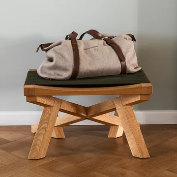 ClassiCon - Volkshaus tabouret, chêne naturel / vert forêt