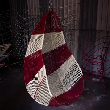 Acapulco Design - Acapulco chaise suspendue, CDMX_2, blanc / burgundy red