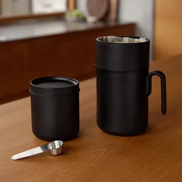 Zone Denmark - Singles Boîte à café avec cuillère, noir