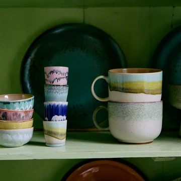 HKliving - 70's Tasse à thé, 425 ml, neo (lot de 2)