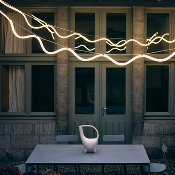 Petite Friture - Spline LED Lampe suspendue, 450 cm, beige / bleu