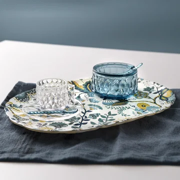 Kartell - x Liberty Jellies Family Plateau, crème / bleu clair ( Mabelle Graphic Impression )