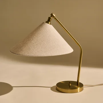 Gubi - Gräshoppa Lampe de table, laiton brillant / canvas