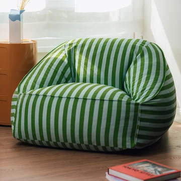 Nobodinoz - Ziggy Fauteuil-sac (pour adultes), green blue stripes