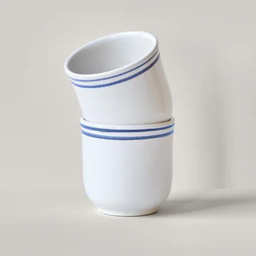 Nicolas Vahé - Bistro Gobelet, Ø8,5 x H8,5 cm, bleu / blanc (set de 2)