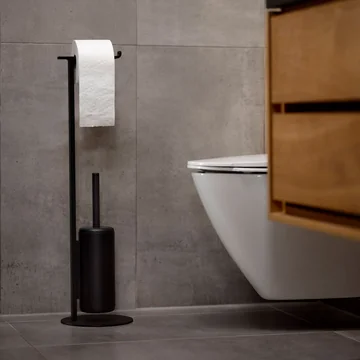 Zone Denmark - Butler pour toilettes avec brosse Rim, 74 cm, noir