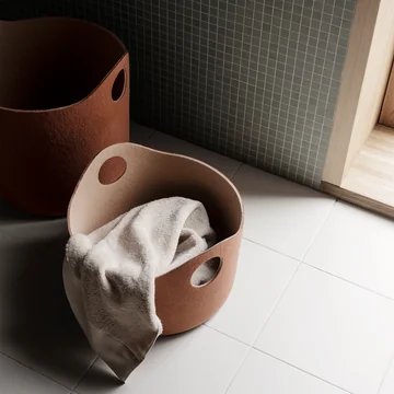 Blomus - Panier de rangement en feutre « Tiggy » taille S, rustic brown / tan