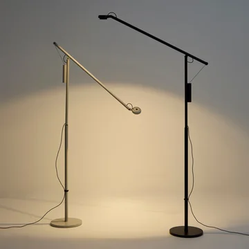 HAY - Lampadaire « Fifty-Fifty », gris cendré et noir mat