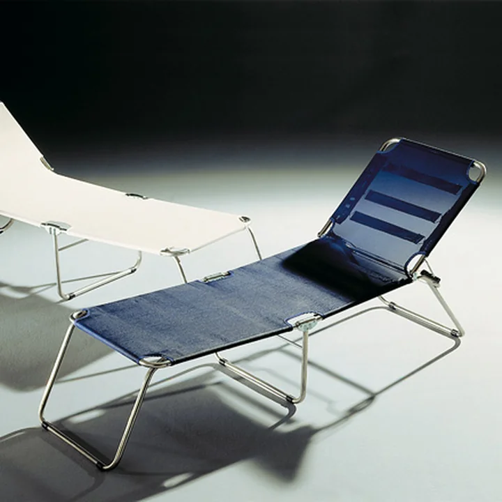 Fiam Amigo Fourty Chaises longues en aluminium, bleu foncé et blanc