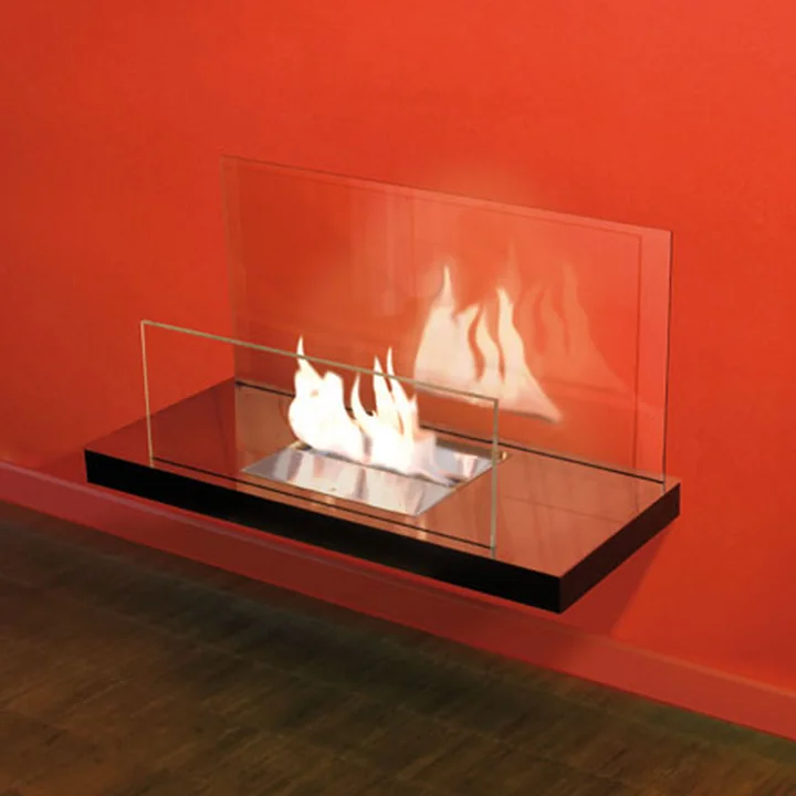 Wallflame II - Acier inoxydable, haute brillance/verre, clair