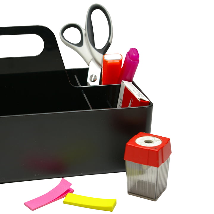 Vitra - Storage Toolbox basic dark, avec ciseaux, taille-crayon, surligneur