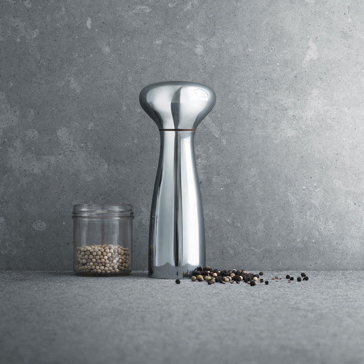 Set de poivrier et salière Bottle grinder - Métal - Acier Brossé / Noyer -  AUDO Copenhagen