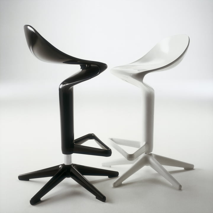 Spoon - Tabouret de Bar noir et blanc de Kartell