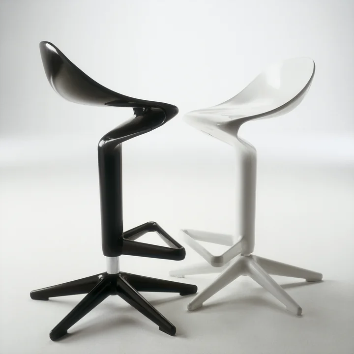 Spoon Tabouret de bar en noir et blanc de Kartell