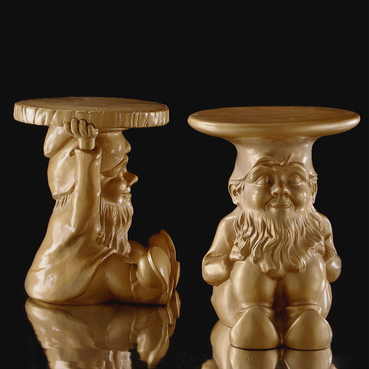 Gnomes - Tables d'appoint Napoléon et Attila, or de Kartell