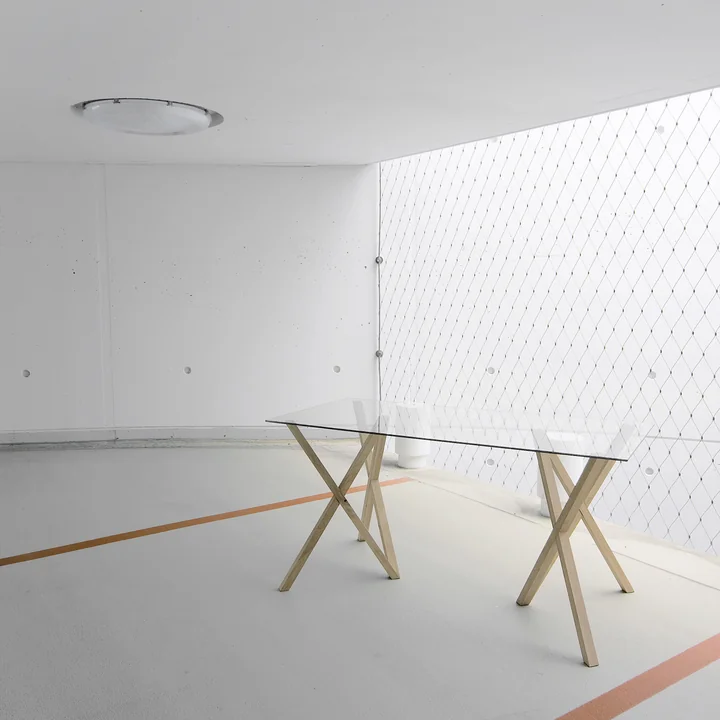 L'ensemble de tréteaux de table Mika naturel de Hans Hansen