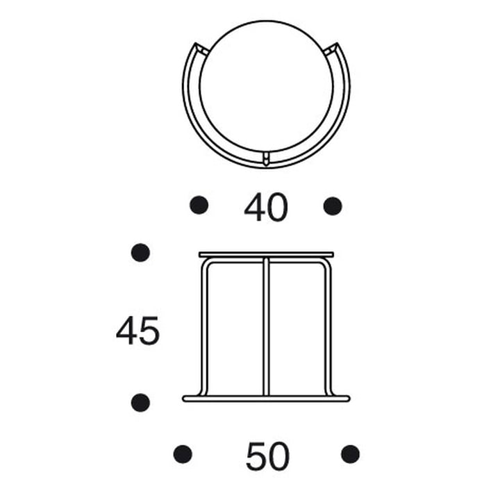 Le site Side Table 606 de Artek , Dimensions