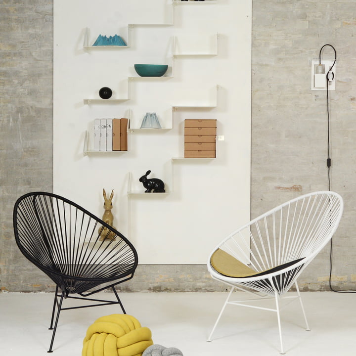 OK Design - Chaise Acapulco, noir, blanc