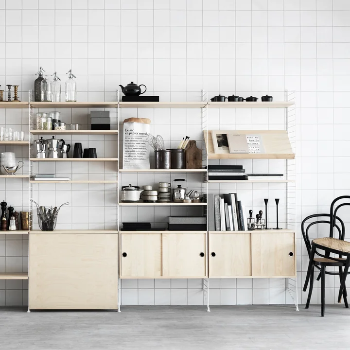 String - Table d'appoint, bouleau / blanc