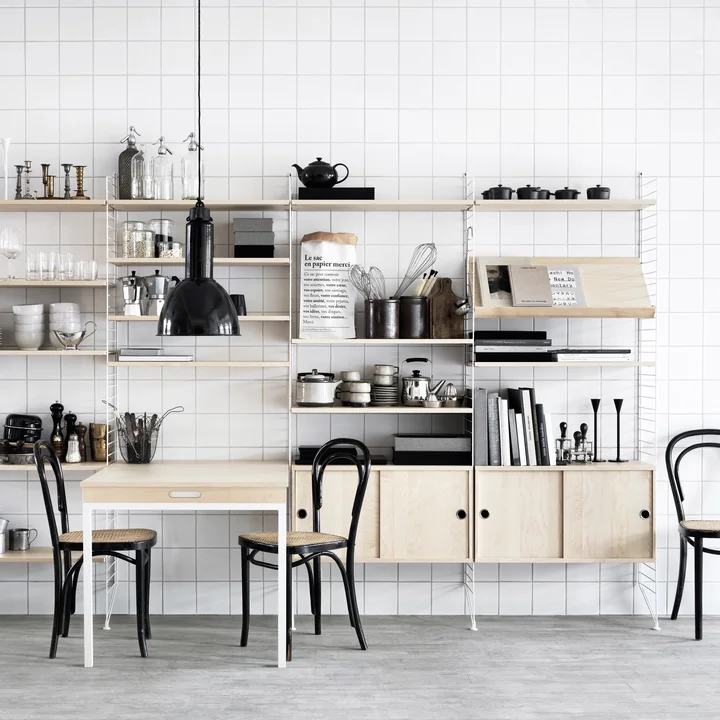 String - Table d'appoint, bouleau / blanc