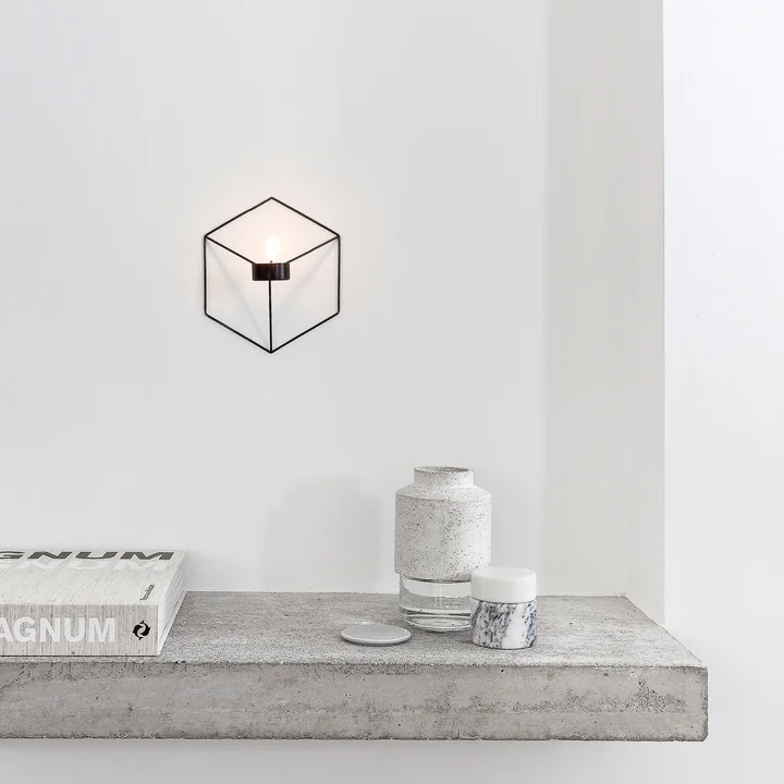 Audo - POV support mural pour bougies chauffe-plat, noir