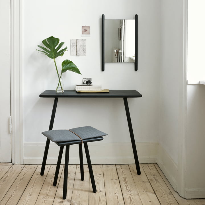 Skagerak - Georg miroir de table noir, avec table console+tabouret