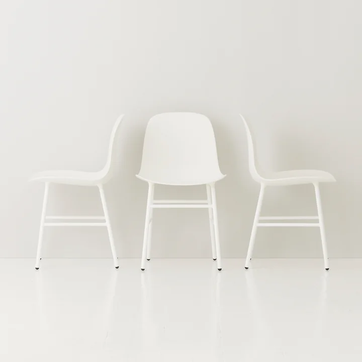 Normann Copenhagen - Form Chair, Steel Legs, blanc