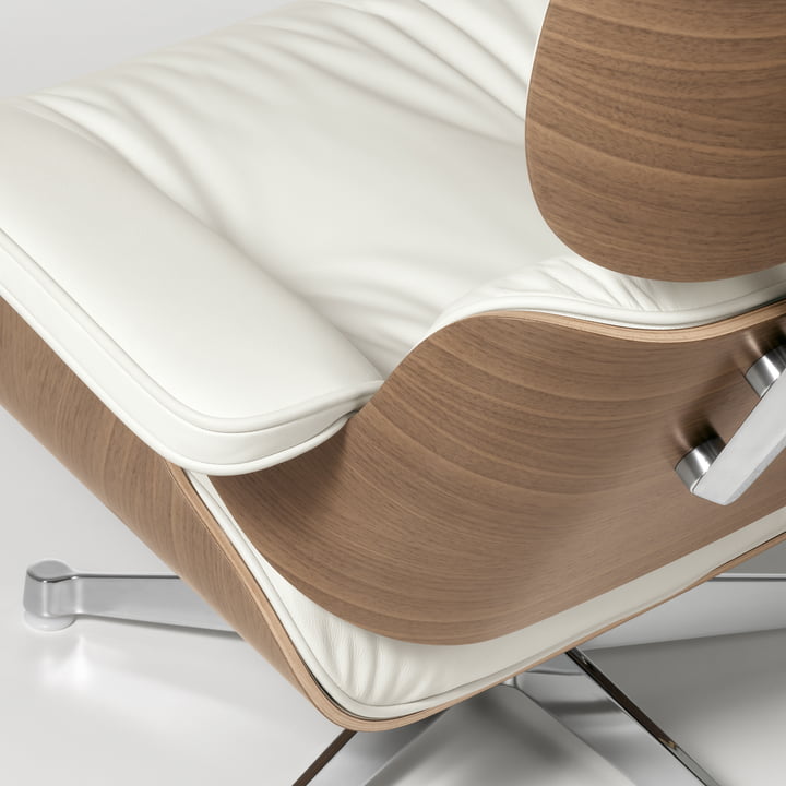 Lounge Chair de Vitra Cuir Premium Snow