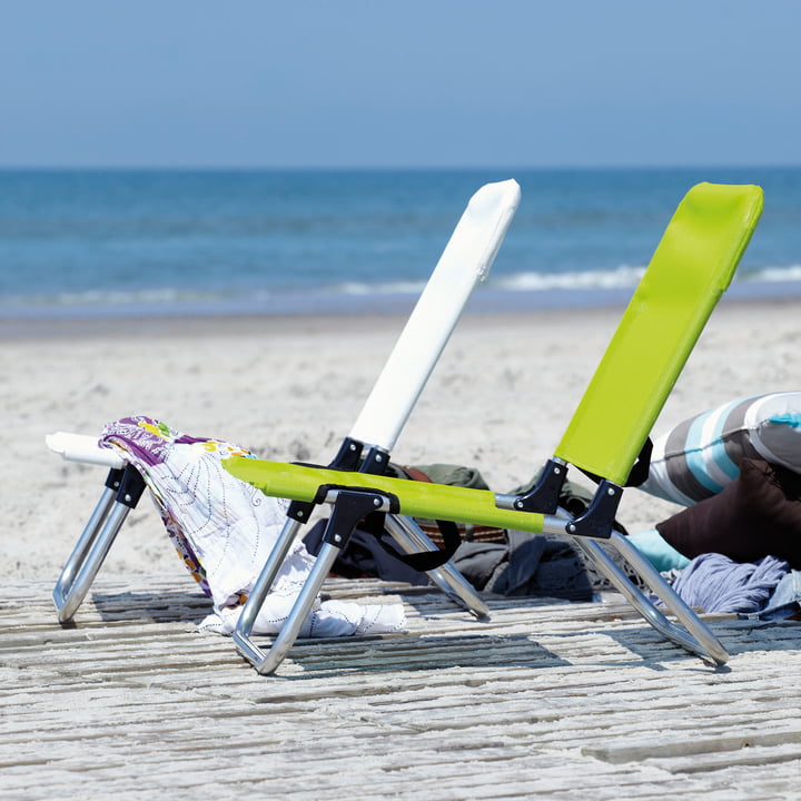 Quick Chaise de plage de Fiam pistache et blanc