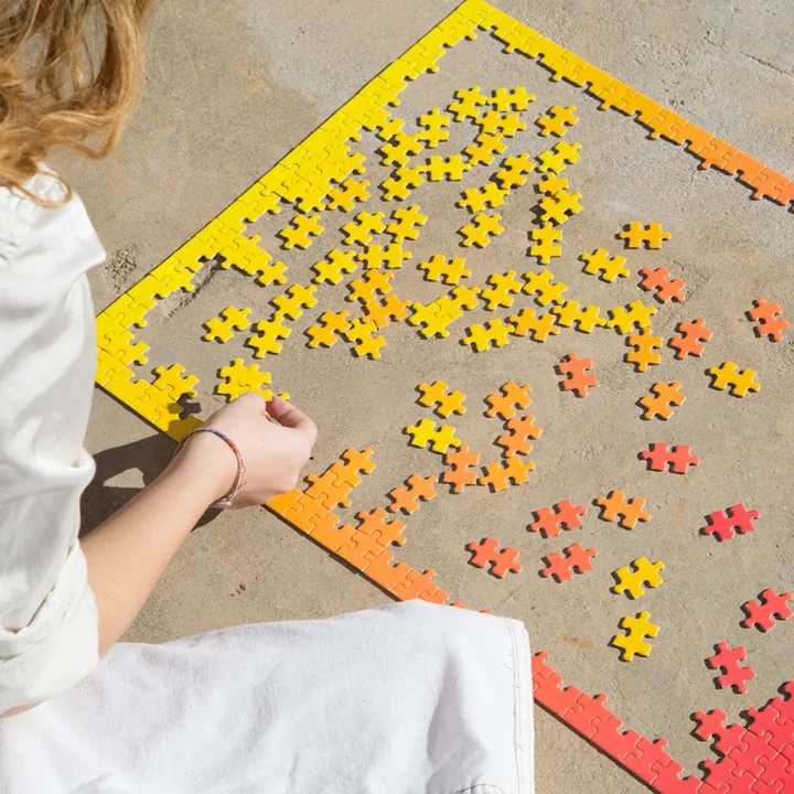 Areaware - Dégradé Puzzle , rouge / jaune