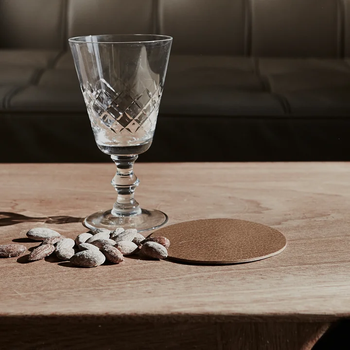 Lind DNA - Glass Mat Circle Dessous de verre Ø 10 cm, Nupo brun 1,2 mm