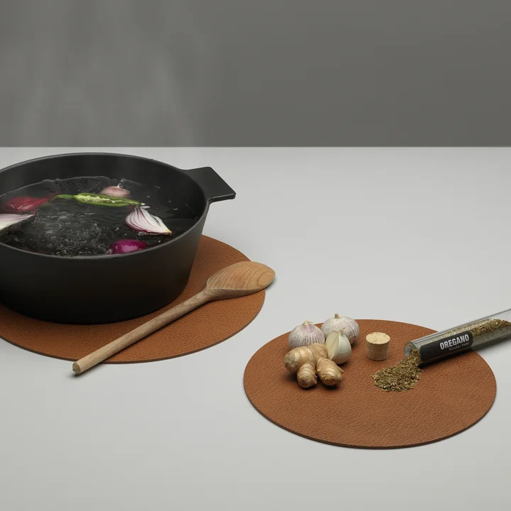 Dessous de plat en cuir recyclé