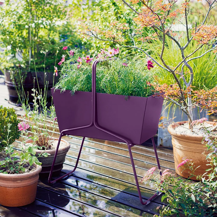 Fermob - Jardinière de fleurs haute Basket, aubergine