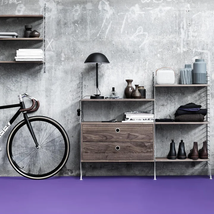 String - Pocket étagère murale, noir