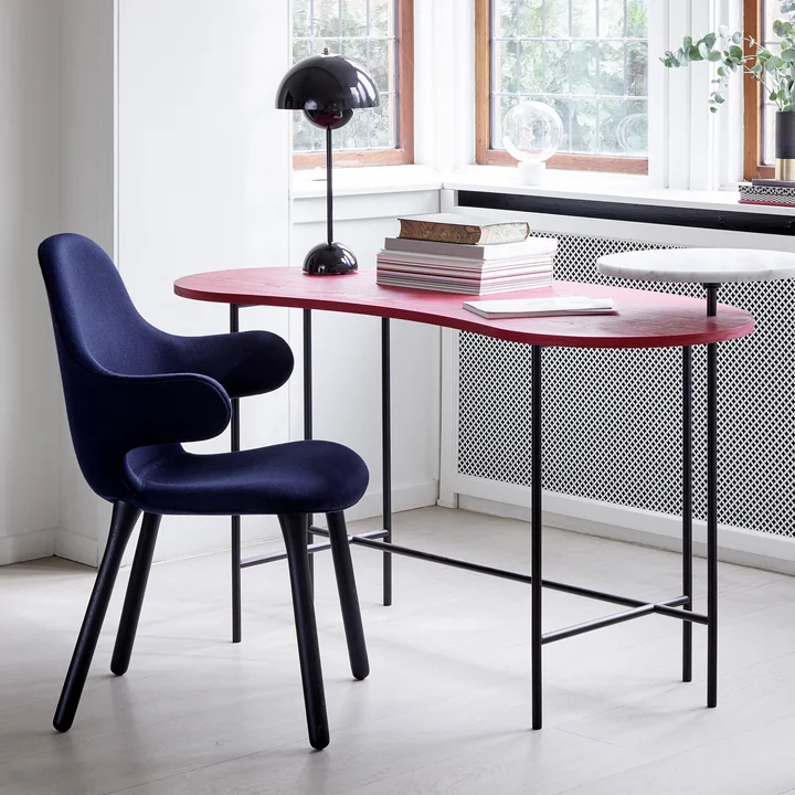 Le & tradition - Table à palette - JH9 en frêne rouge / Bianco Carrara