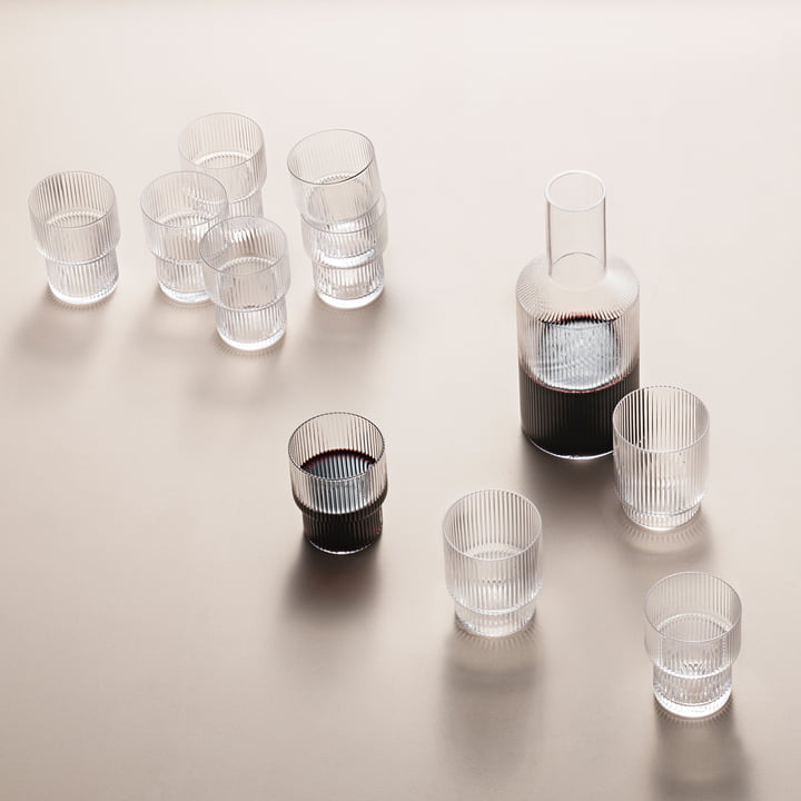 Ripple Verres et carafe de ferm Living