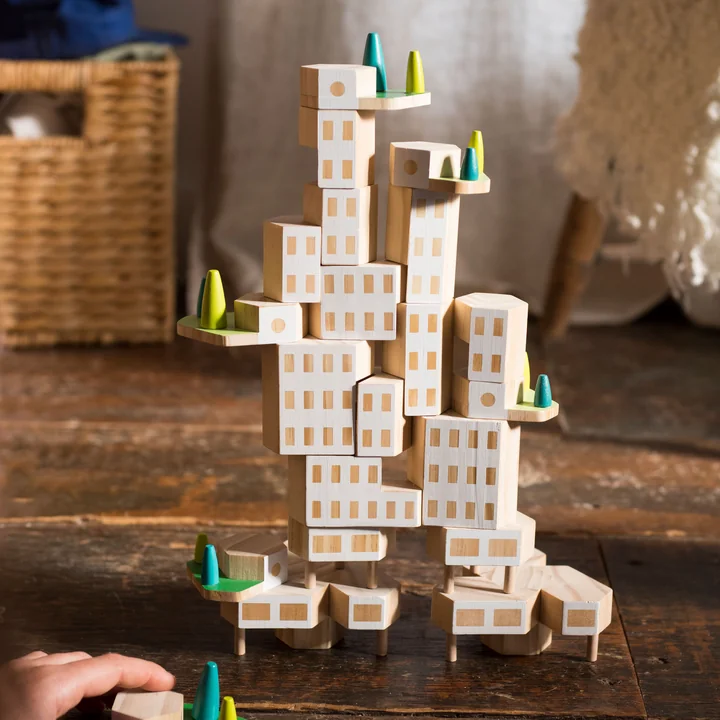 Areaware - Blockitecture, jeu de construction en bois, Garden City