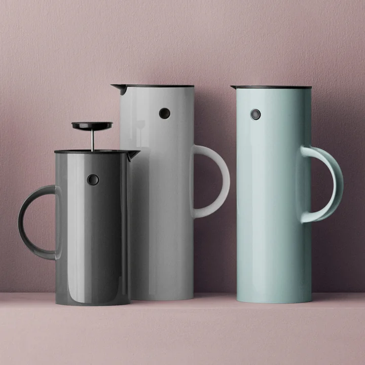 Pichet isotherme, cafetière et théière en plusieurs couleurs