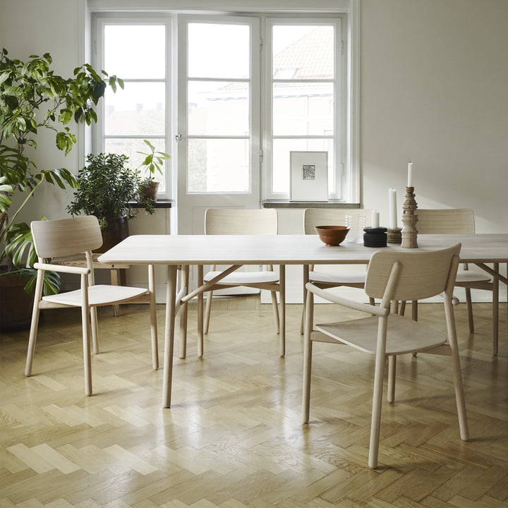 Hven Table de salle à manger et chaise avec accoudoirs