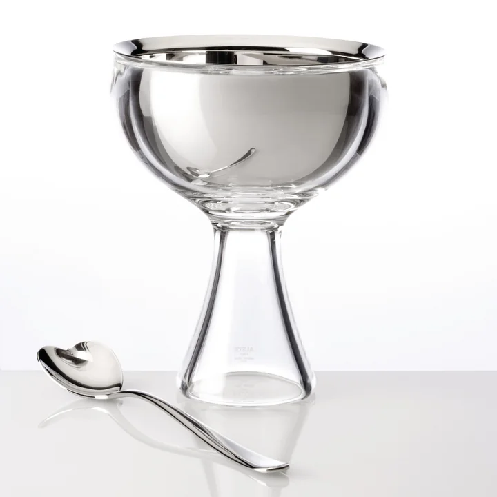 Coupe à glace Big Love avec cuillère d’Alessi en gris glace