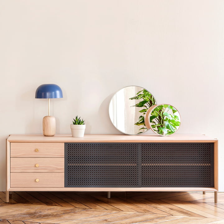 Gabin Sideboard avec tiroirs 162 cm de Hartô en chêne / gris anthracite (RAL 7016)