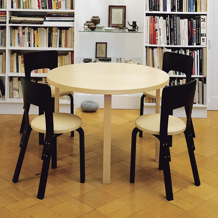 Artek - Table 90A, H 72 cm / placage de bouleau