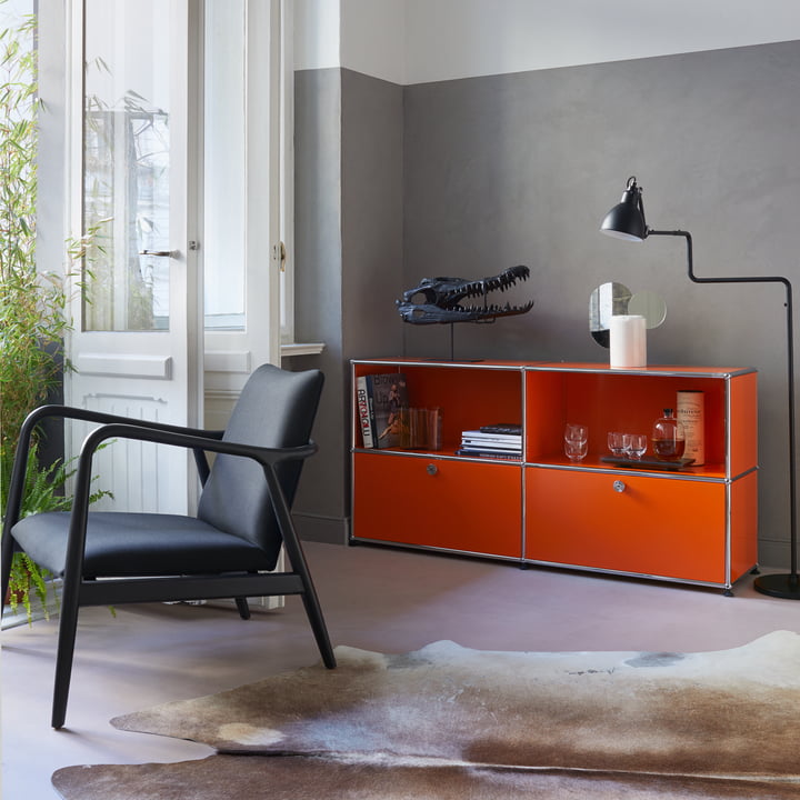 Le buffet M de USM Haller dans une vue d'ambiance dans le salon